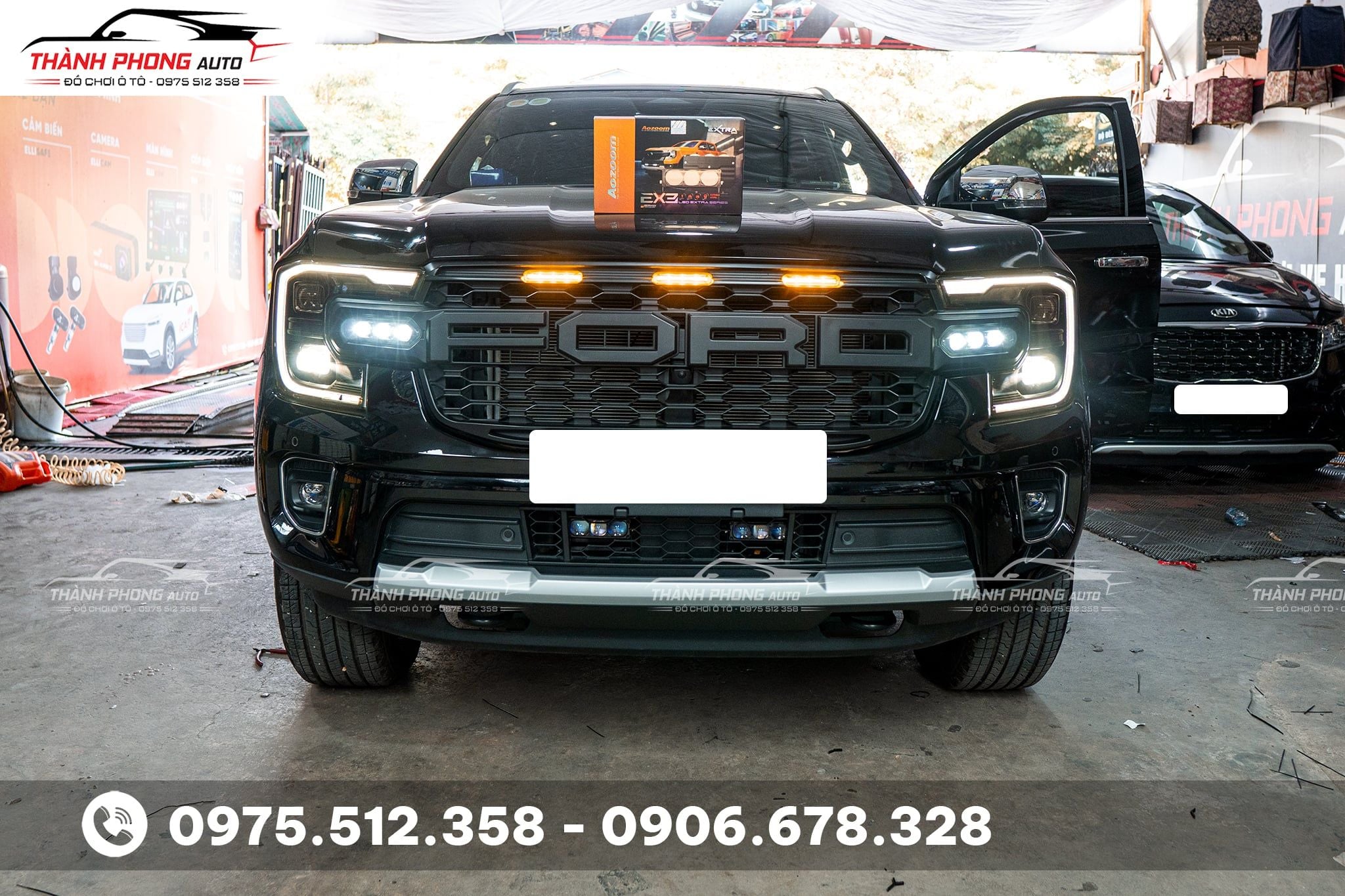 Ford everest 2024 lắp đèn trợ sáng Aozoom EX3