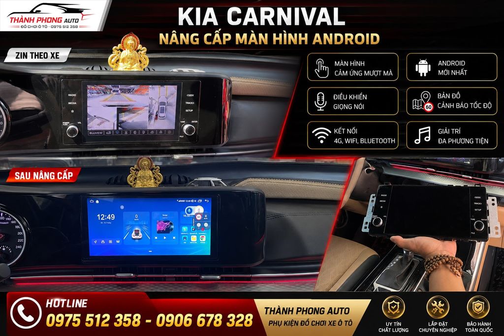 địa chỉ lắp màn hình android cho kia carnival