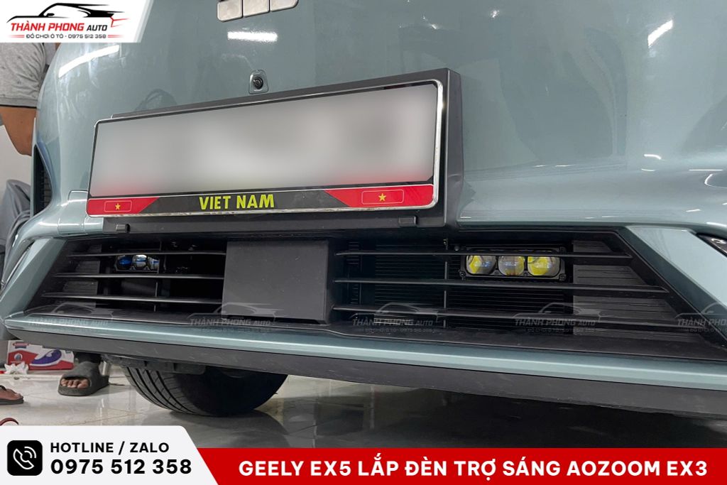 geely ex5 lắp đèn trợ sáng aozoom ex3