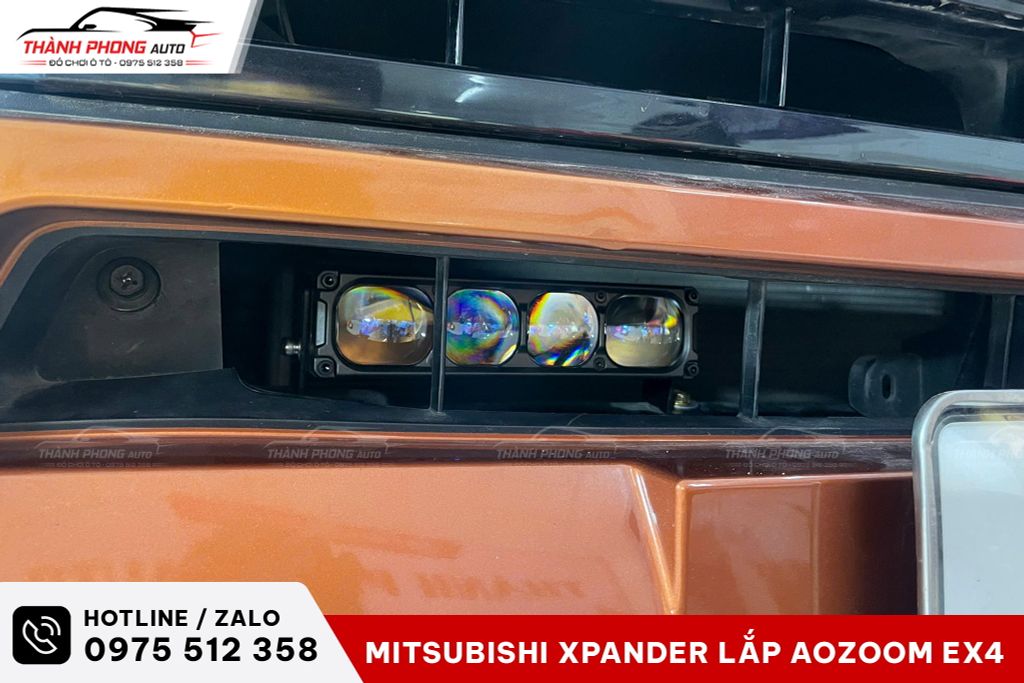 Lắp Đèn Trợ Sáng AOZOOM EX4 Cho Mitsubishi Xpander Cross