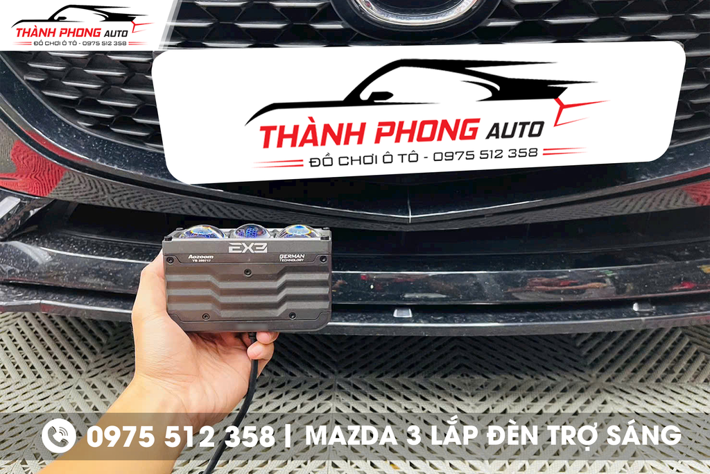 Lắp đèn trợ sáng aozoom ex3 cho mazda 3 2024