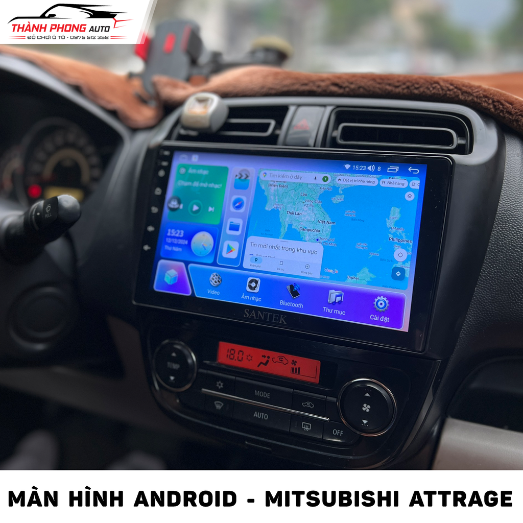 mitsubishi attrage lắp màn hình android