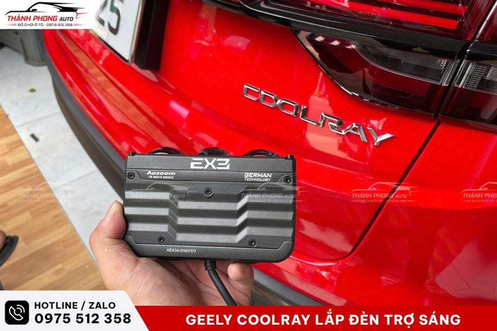 Geely Coolray lắp đèn trợ sáng Aozoom Ex3