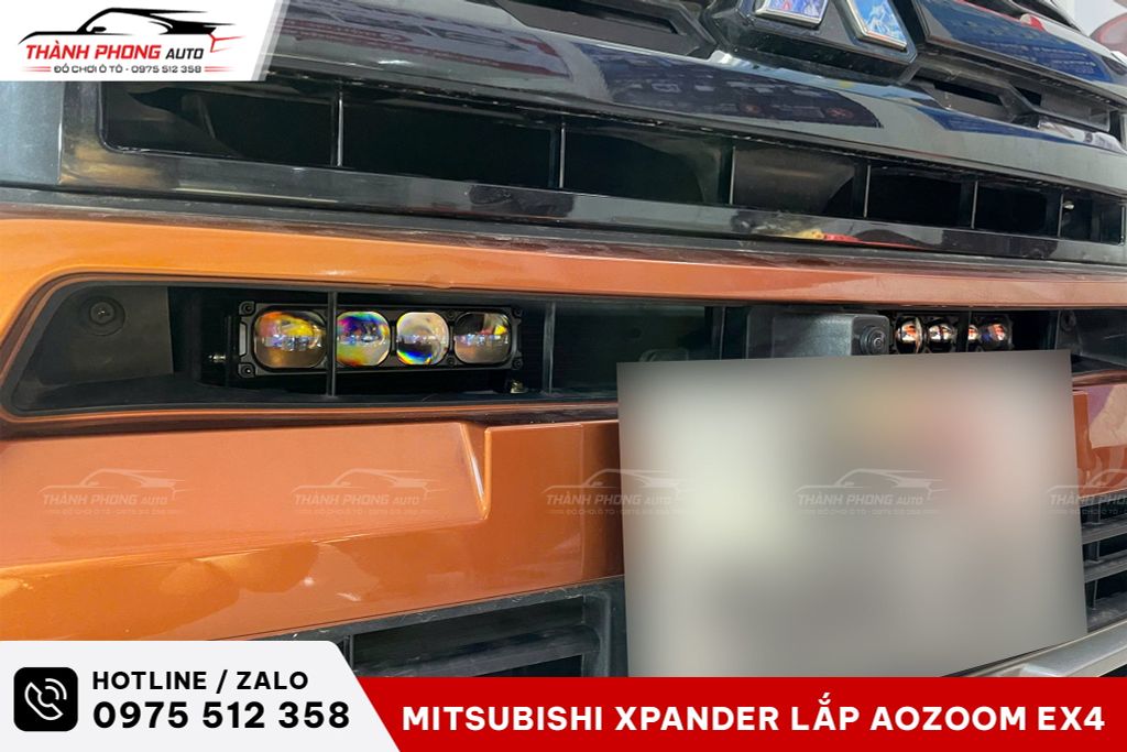 Lắp Đèn Trợ Sáng AOZOOM EX4 Cho Mitsubishi Xpander Cross