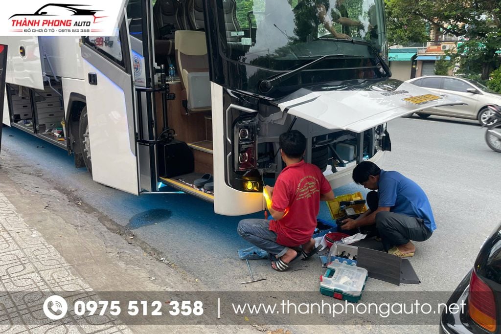 độ đèn xe khách kim long