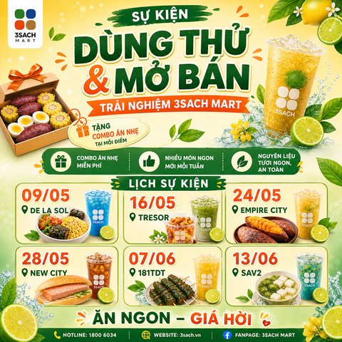 CHUỖI SỰ KIỆN DÙNG THỬ & MỞ BÁN RTE – RTD 3SACH MART CHÍNH THỨC KHỞI ĐỘNG