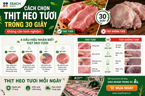 Cách chọn thịt heo tươi ngon trong 30 giây – Không cần kinh nghiệm