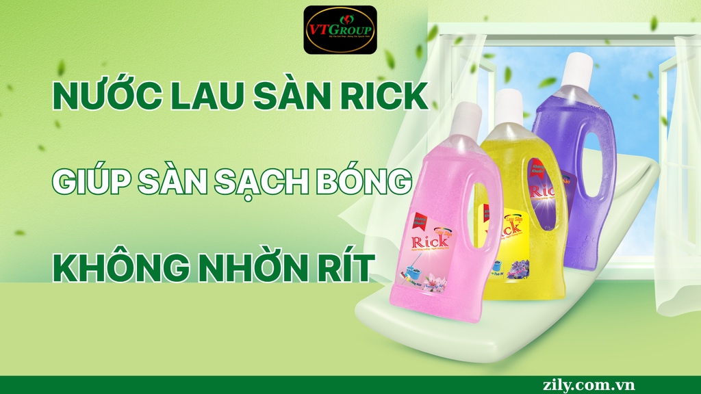 Nước Lau Sàn Rick Giúp Sàn Sạch Bóng Mà Không Nhờn Rít