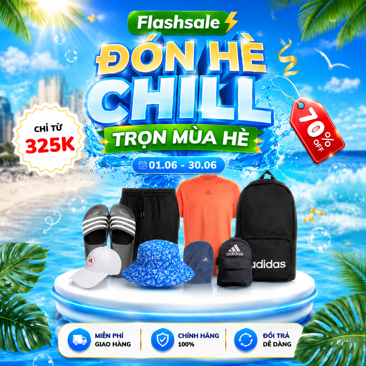 BÃO FLASH SALE THÁNG 6: SĂN ADIDAS CHÍNH HÃNG GIÁ CHẠM SÀN!