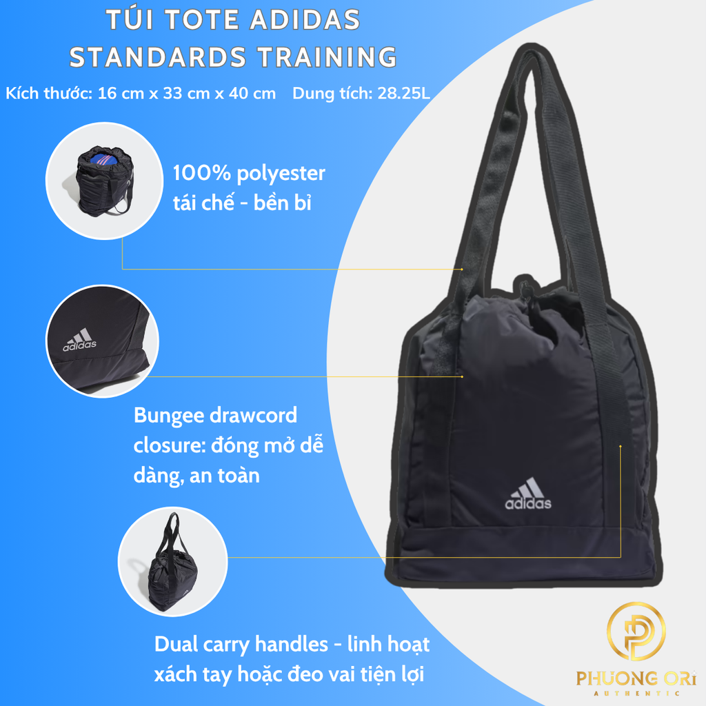 TÚI TOTE ADIDAS STANDARDS TRAINING – GỌN GÀNG, RỘNG RÃI, ĐA NĂNG