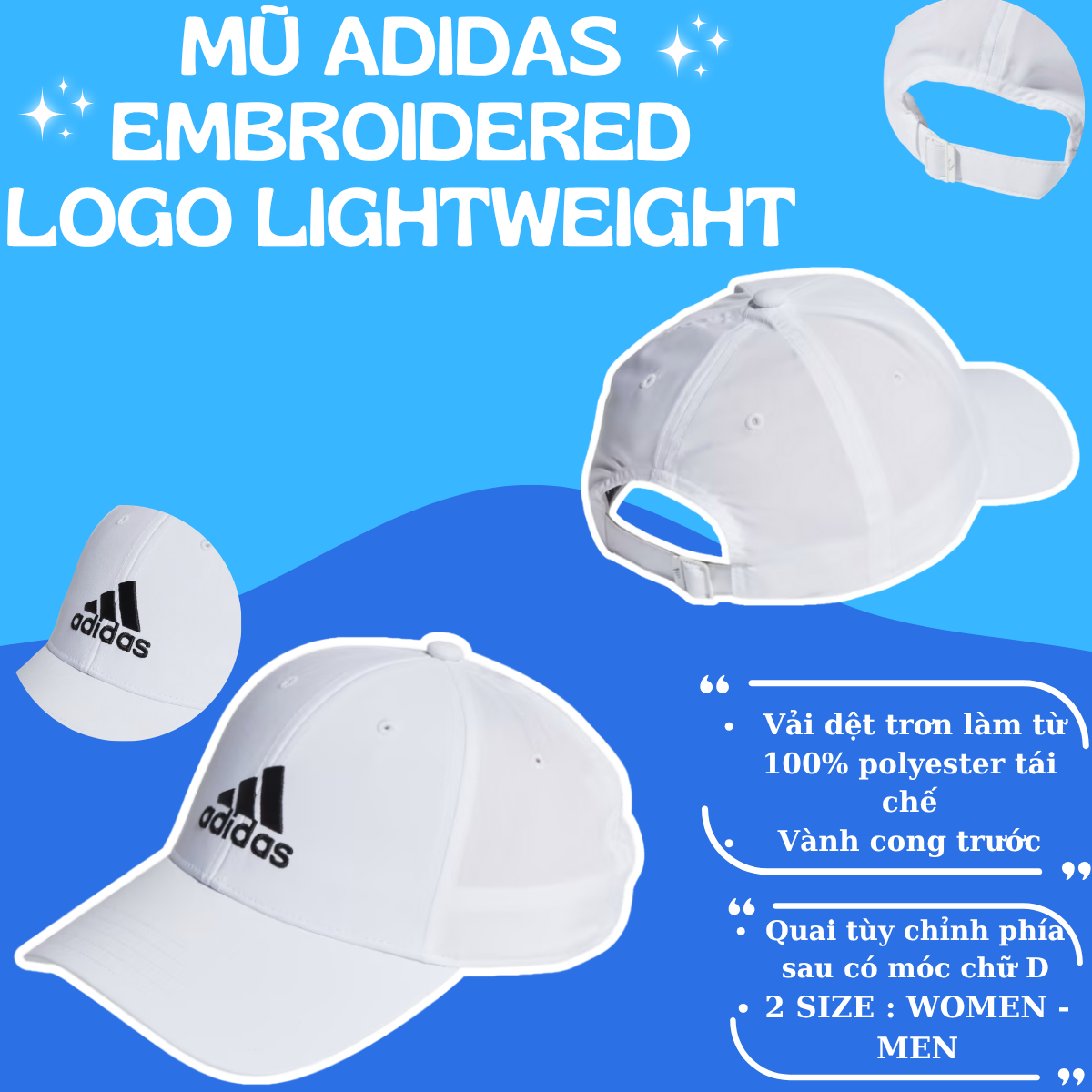 MŨ LƯỠI TRAI ADIDAS EMBROIDERED LOGO LIGHTWEIGHT – NHẸ NHÀNG, CỔ ĐIỂN, DỄ PHỐI