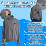 🧥 Áo Khoác Adidas Dệt Thoi Brand Love – Màu Xám