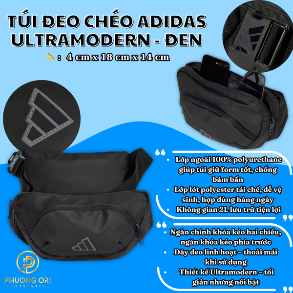 🎒 Túi Đeo Chéo Adidas Ultramodern – Màu Đen