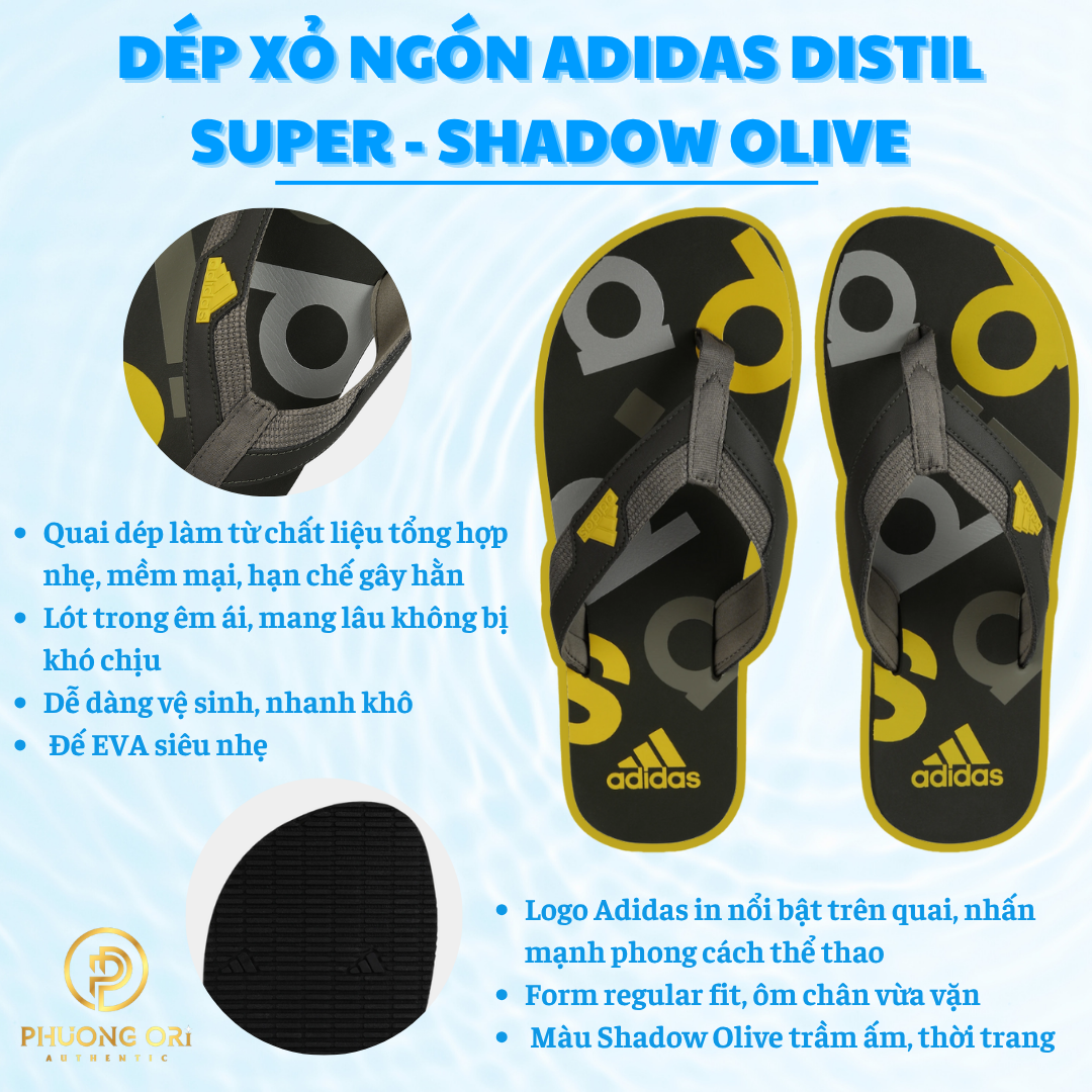 👣 Dép Xỏ Ngón Adidas Distil Super –  Shadow Olive