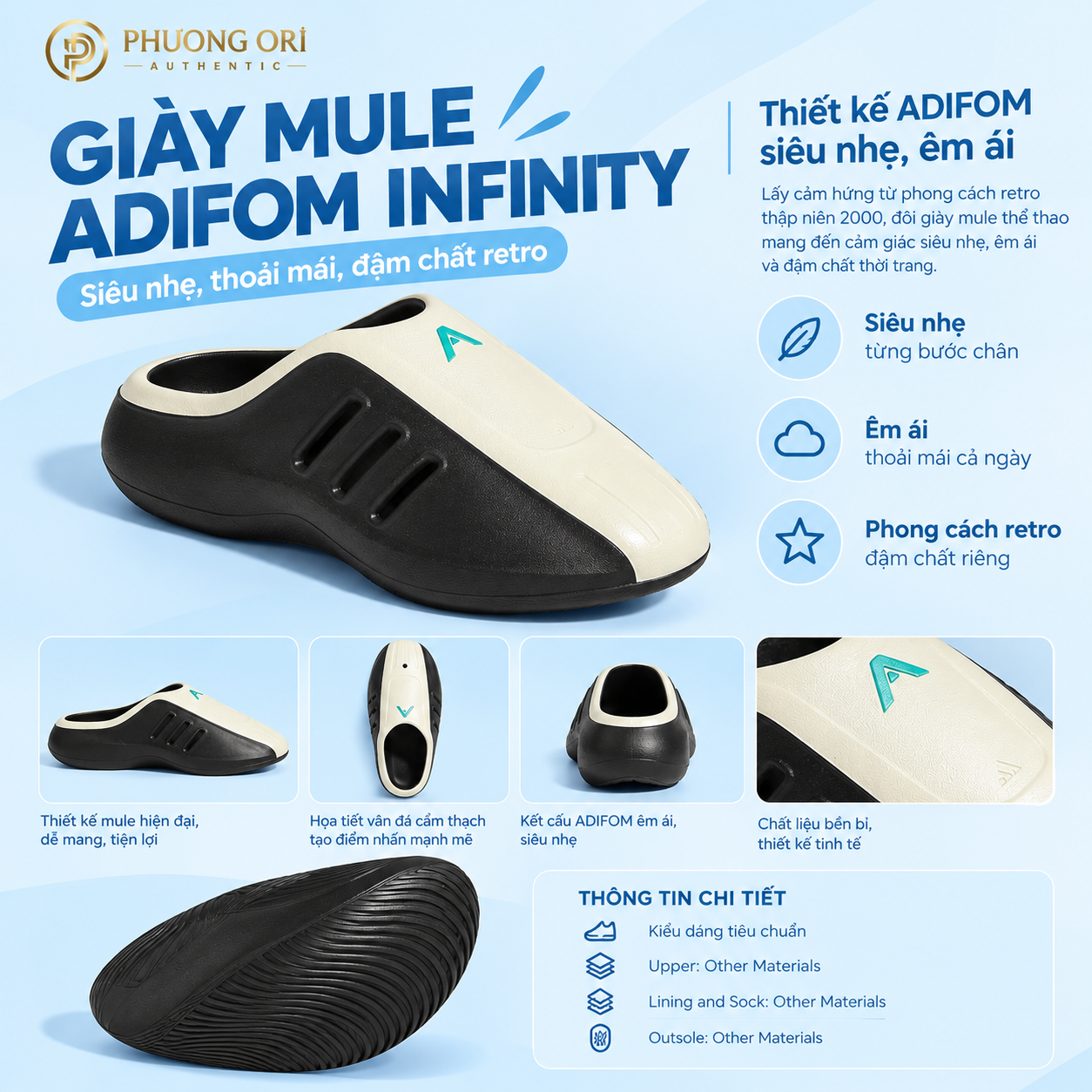 GIÀY MULE ADIFOM INFINITY – SIÊU NHẸ, ĐẬM CHẤT RETRO