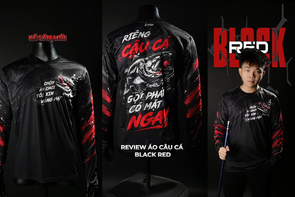REVIEW ÁO CÂU CÁ BLACK RED