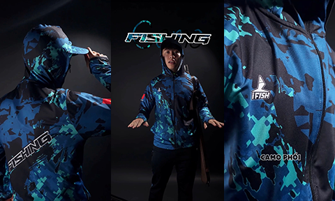 CLIP BÁN HÀNG ÁO CÂU CÁ CAMO FISHING