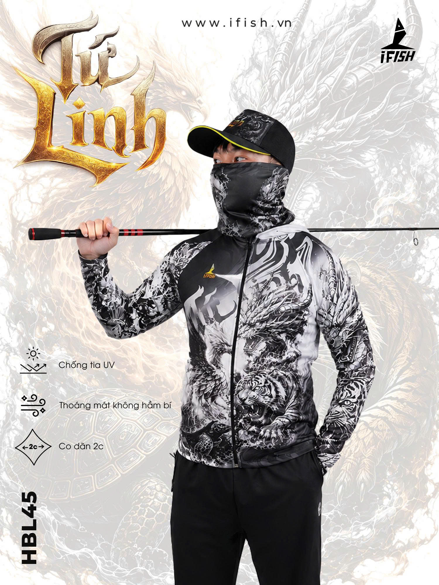 áo câu cá tứ linh