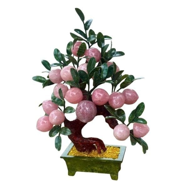 Cây Đào Thạch Anh Hồng 18 Quả Cao 55cm