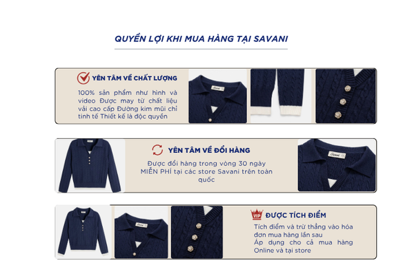 Áo len cổ bẻ nữ gấu phối