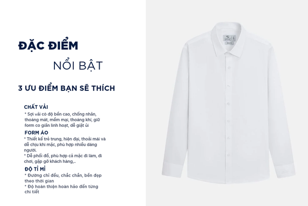 Sơ mi dài tay nam tà lượn không túi