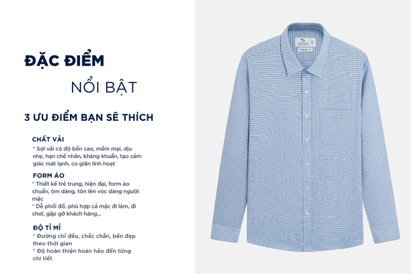 Sơ mi dài tay nam tà lượn có túi