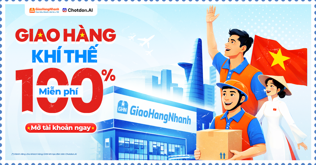 Ưu đãi tháng 5: Giao hàng khí thế - Miễn phí 100%