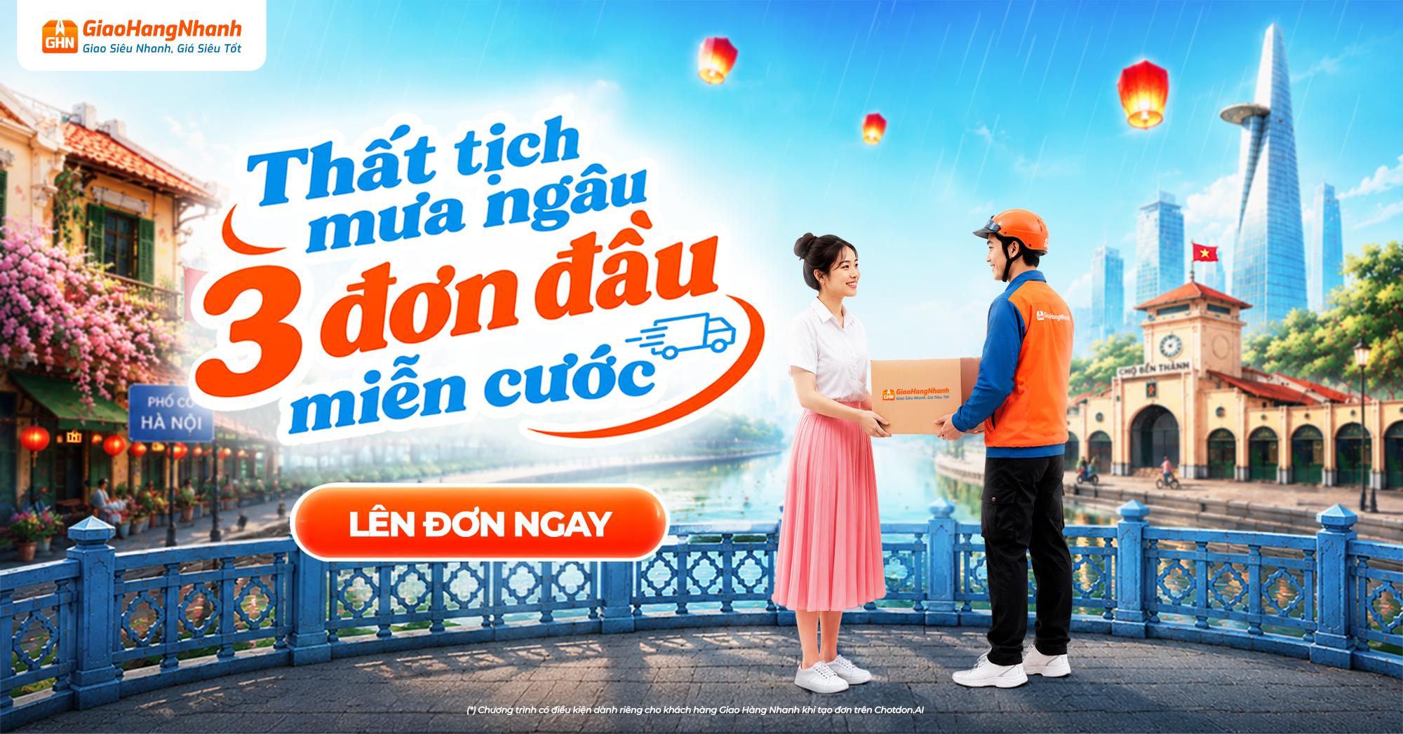 Ưu đãi thất tịch - Nhận đơn đầu miễn cước