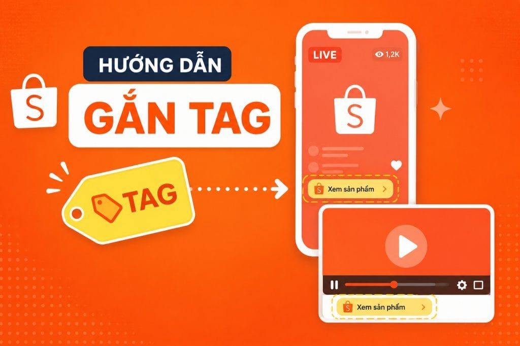 Hướng dẫn cách gắn tag live Shopee và video Shopee đơn giản