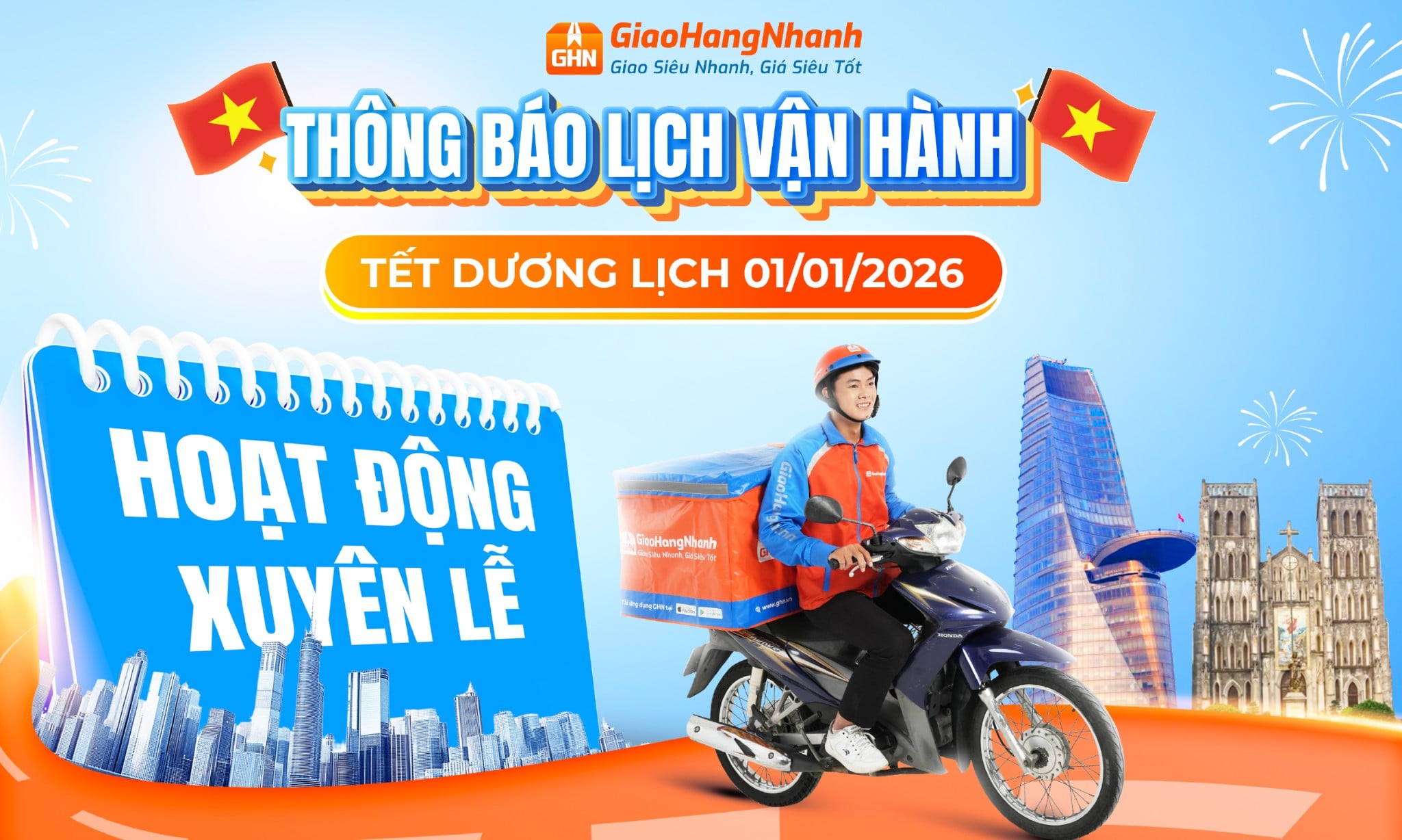 THÔNG BÁO VẬN HÀNH DỊP TẾT DƯƠNG LỊCH 01/01/2026