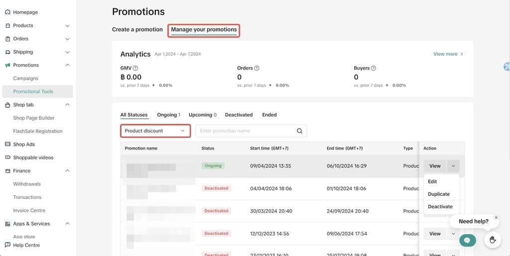 Quản lý và theo dõi giảm giá sản phẩm TikTok Shop như thế nào?