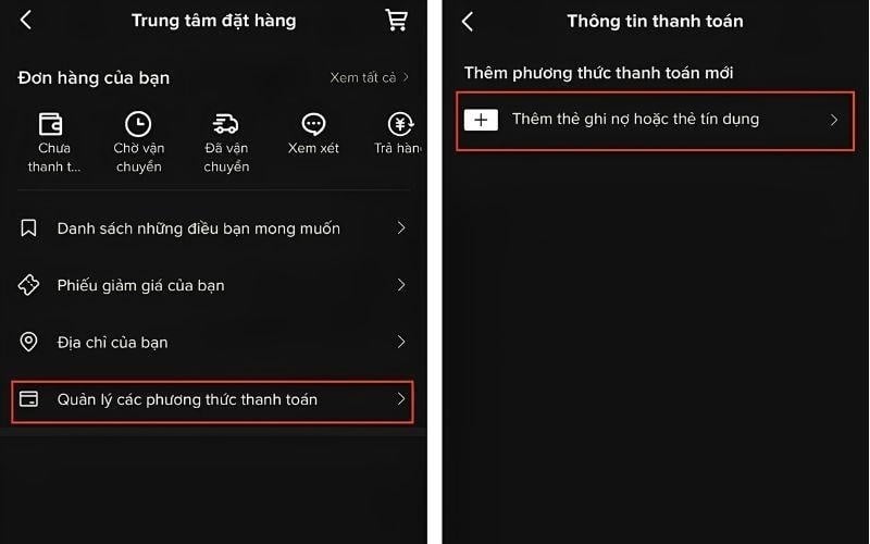 Đổi cách thức thanh toán với tài khoản TikTok bị hạn chế ship COD