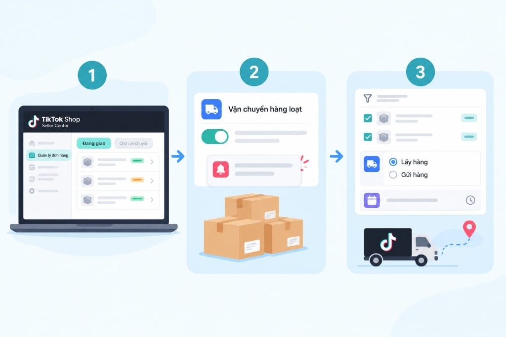 Cách xử lý hàng loạt đơn hàng trên TikTok Shop