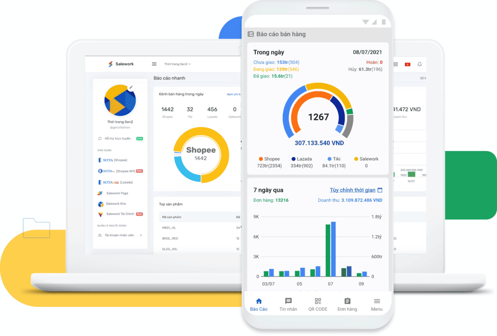 Phần mềm app quản lý page Facebook Salework