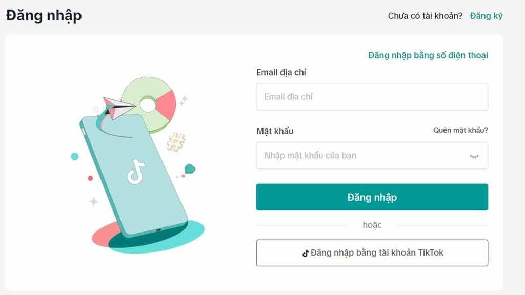 Thực hiện TikTok Shop login trên máy tính
