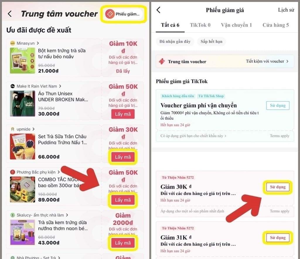 Cách lấy mã TikTok Shop tại Trung tâm voucher
