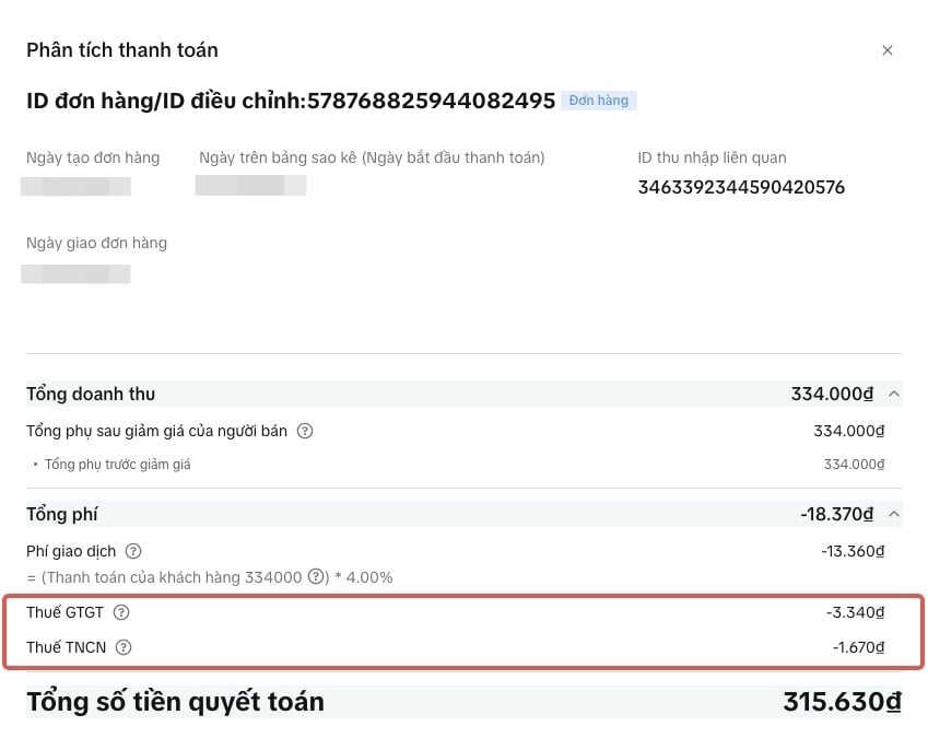 Công thức tính thuế TikTok Shop cho nhà bán hàng