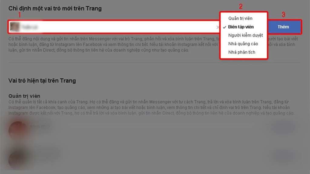 Thêm người quản lý Fanpage