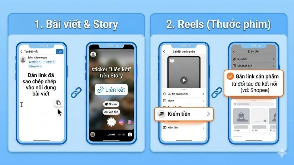 cách gắn link sản phẩm Shopee trên Facebook Story