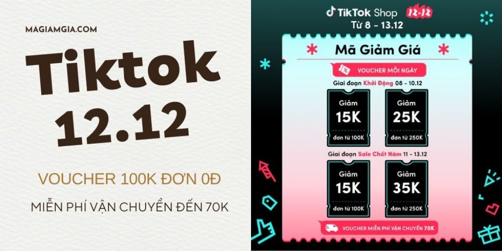 Lấy voucher các khung giờ săn sale TikTok trên website mã giảm giá