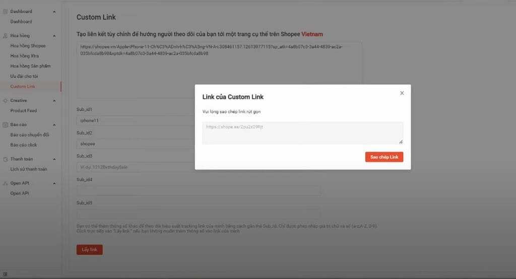 Cách copy link sản phẩm tiếp thị liên kết trên Shopee