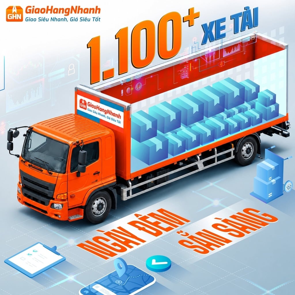 GHN có đội xe tải đa tải trọng giao hàng nhanh với giá tốt