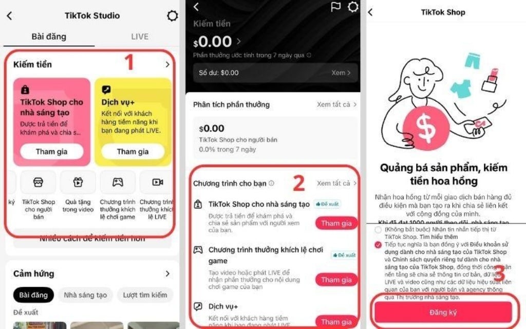 Hướng dẫn cách kiểm tra và đăng ký kiếm tiền trên TikTok