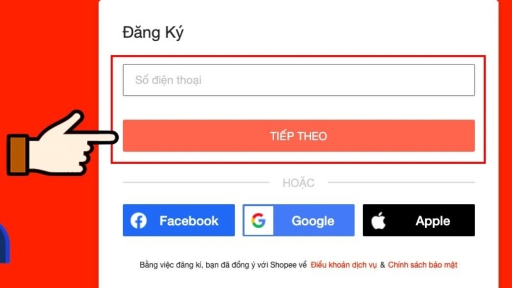 Khắc phục lỗi M01 Shopee bằng cách tạo tài khoản mới