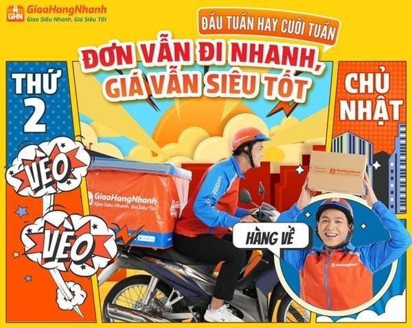 GHN đảm bảo giao nhanh giá tốt kể cả ngày cuối tuần