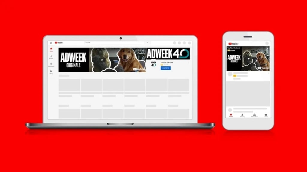 Giao diện hiển thị của hình thức Marketing YouTube Masthead Ads