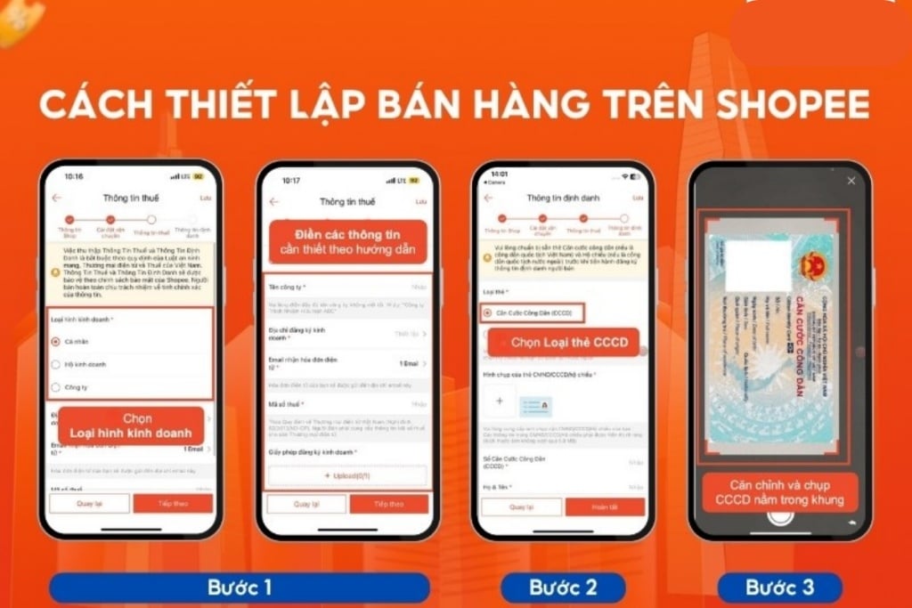 Thiết lập kênh bán hàng Shopee trên điện thoại