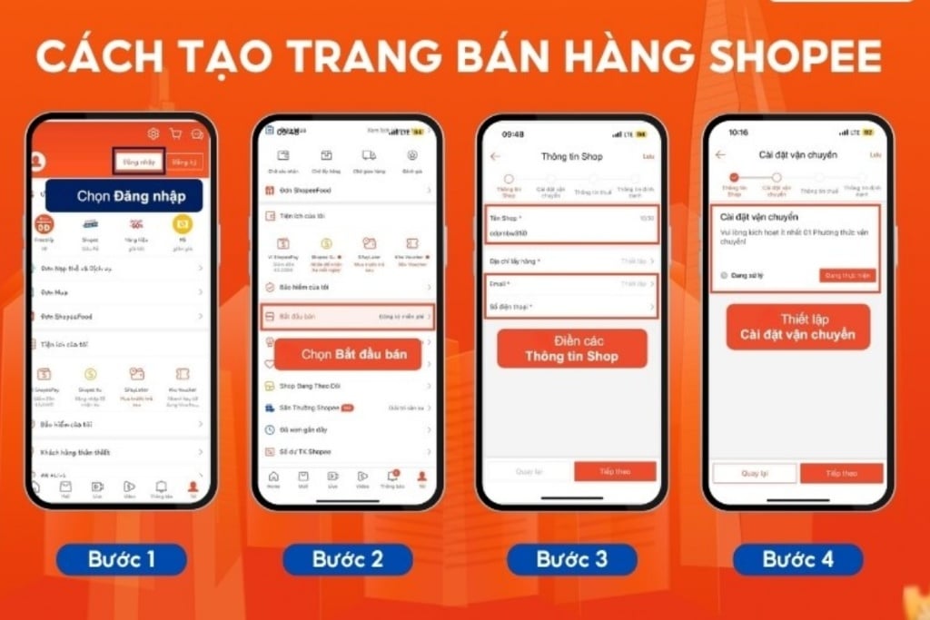 Cách đăng nhập và tạo trang bán hàng trên điện thoại
