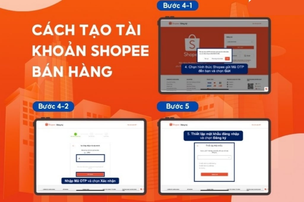 Cách mở gian hàng trên shopee bằng máy tính