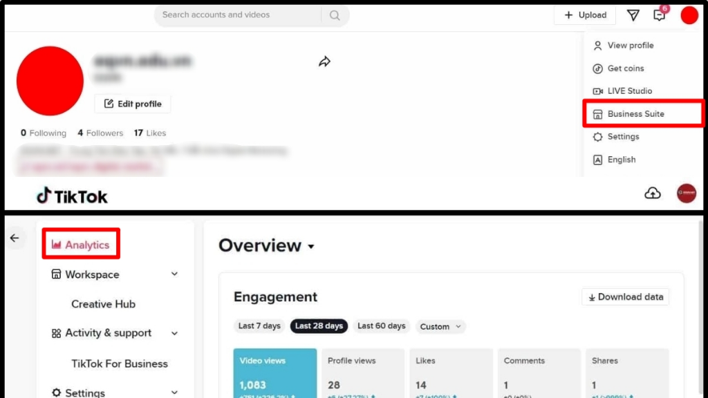 Hướng dẫn cách truy cập TikTok Analytics trên máy tính
